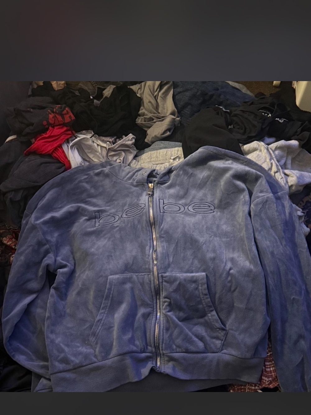 Bebe Sport Velour Zip Up Hoodie Blue
Y2K Size 1X